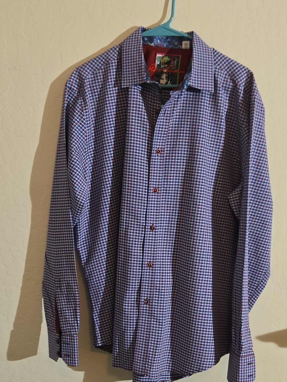 Robert Graham Purple and White Micro-Check Button-Down Shirt